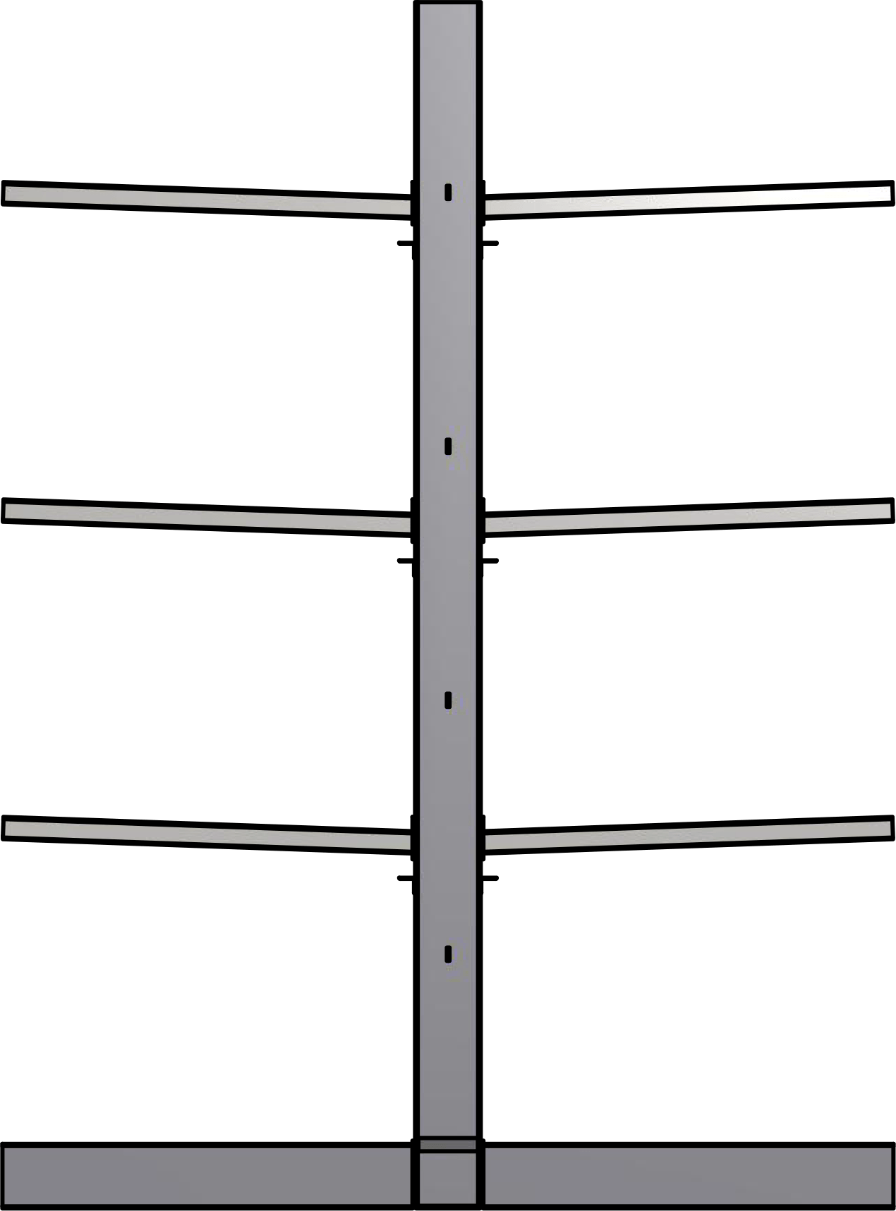 Ross Technology Dexco Heavy Duty Structural I-Beam Salvage Yard Rack Systems Double-sided