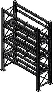 Dexco Racks Heavy Duty Structural I-Beam Die Rack with Bolted Rear Stop Beam