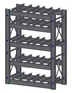 Dexco Racks Heavy Duty Structural I-Beam Die Rack with Fork Entry Bars