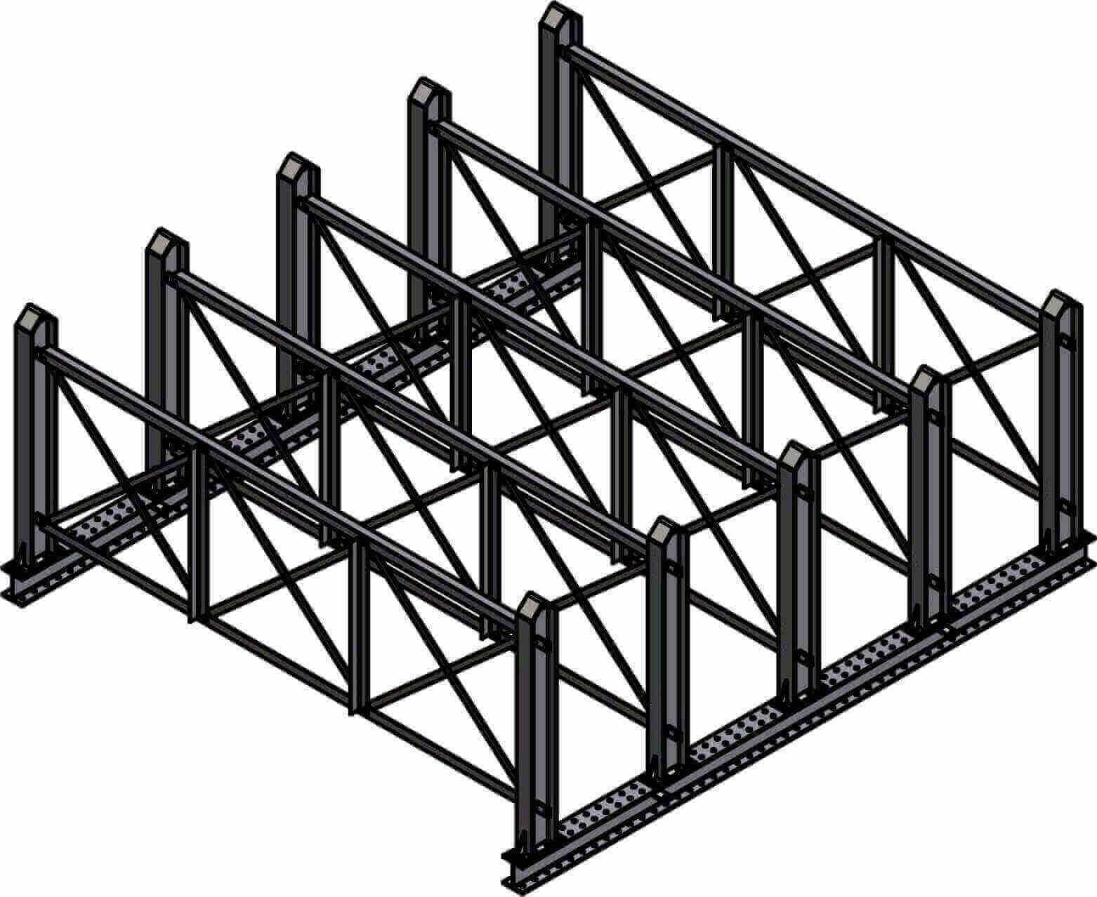 Dexco Racks Heavy Duty Structural I-Beam Stanchion Rack