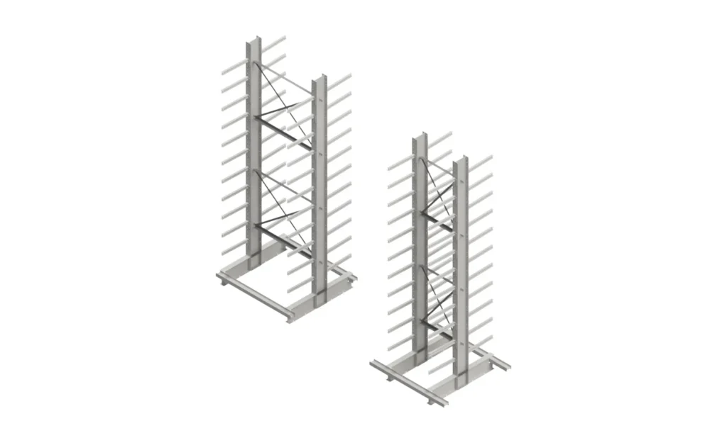 Double Sided Narrow Aisle Cantilever Rack