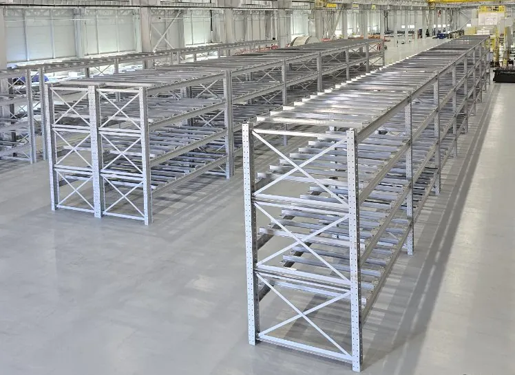 Dexco widespan extra deep racks with forklift entry bars at customer site